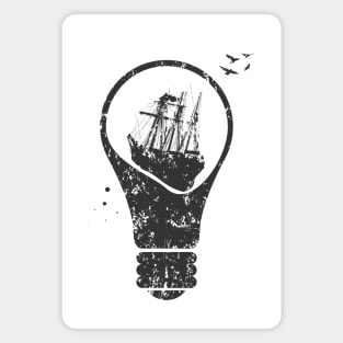 Light Bulb - Sail Ship Magnet